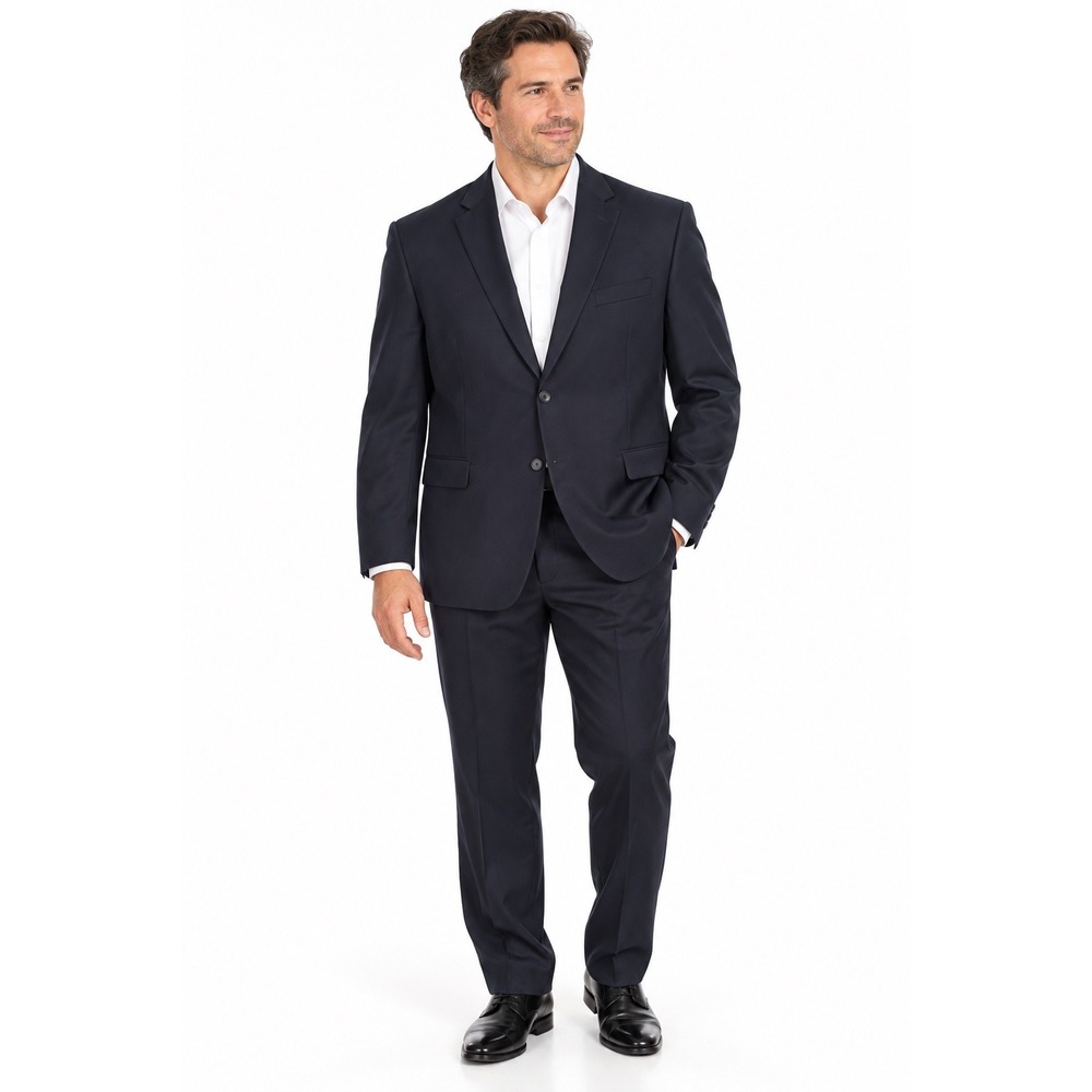 Pronto Uomo Platinum Suit Mens Big & Tall Navy Blue Executive Fit 2 Piece